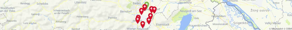 Kartenansicht für Apotheken-Notdienste in der Nähe von Pottendorf (Baden, Niederösterreich)